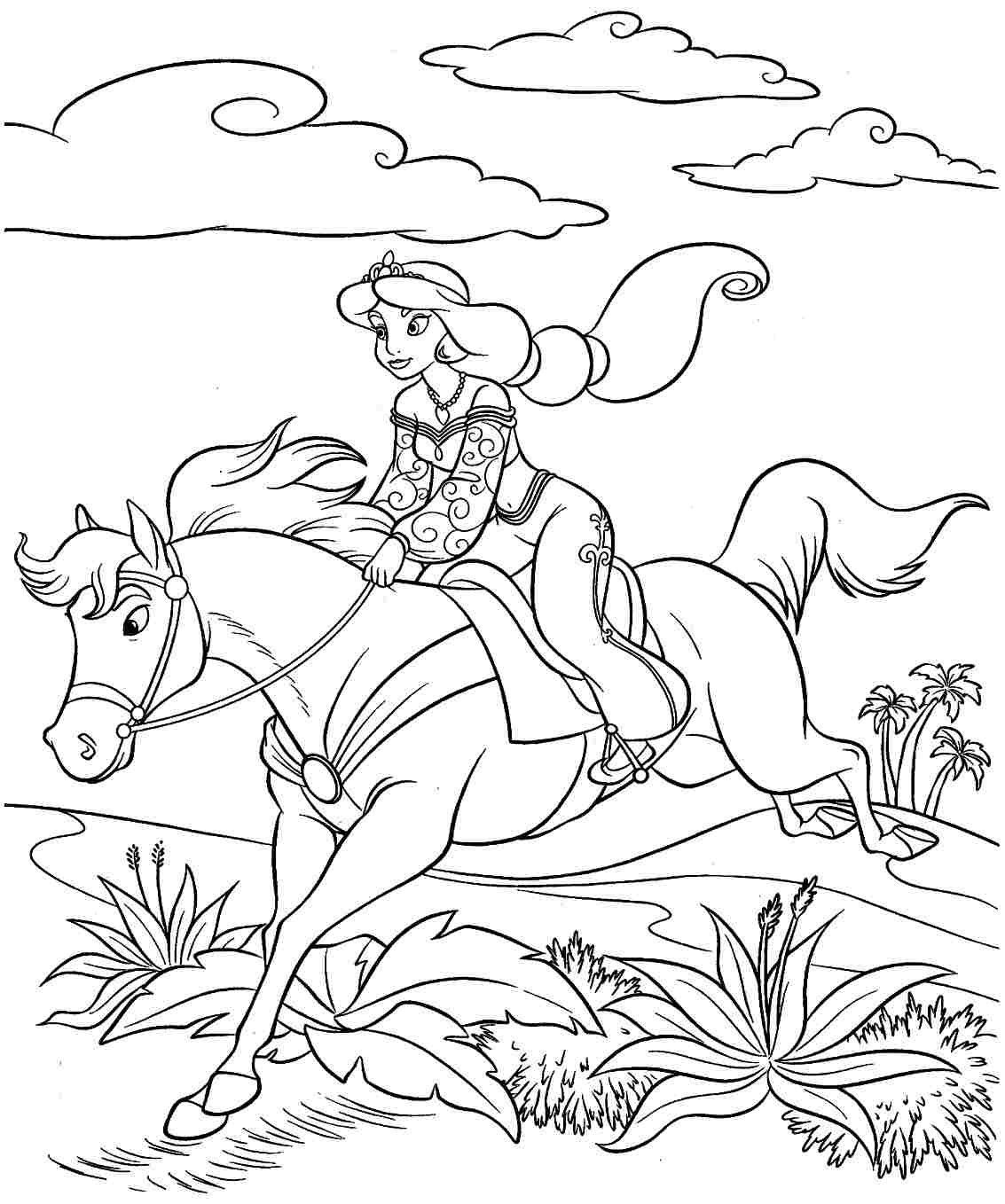 Kolorowanka księżniczka na koniu